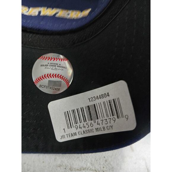 NWT New Era Unisex Milwaukee Brewers Junior Team 39THIRTY Cap,yellow/navy-OS - Picture 4 of 4